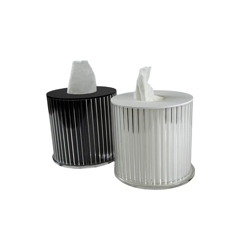 How can the surface scratch resistance of acrylic tissue boxes be improved through processing?